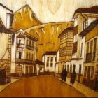 Talla en madera de la calle principal del antiguo Riaño