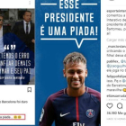 Montaje de Esporte Interativo con la reacción de Neymar subrallada.