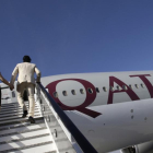 Un avión de la compañía aérea Qatar Airways