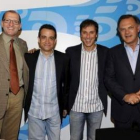 Villanueva, JJ Santos, Paco González y Piqueras ayer, en Telecinco.