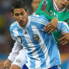 Di María en el partido de  Argentina ante México.