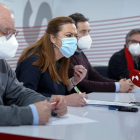 Virgina Barcones, ayer en la sede del PSOE en Ávila. EFE