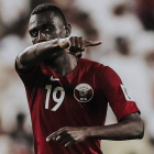 Ali Almoez celebra el pase a la final de la Copa de Asia. ASPIRE
