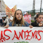 Los vecinos de La Placa, durante una protesta en octubre.