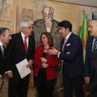 Junceda, Hermida, González Rabanal, Suárez-Quiñones y Domínguez, ayer en la presentación.
