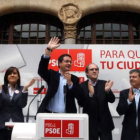 López, junto al ministro Gabilondo y los candidatos de Zamora, ayer.