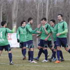 Los leoneses celebran el gol de la victoria.