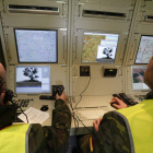 Estación de control del Grosa, donde se leen las imágenes que emiten los drones. RAMIRO