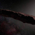 Reproducción del aspecto de Oumuamua tras ser descubierto hace dos años. RTVE