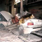 Imagen del estado en que quedó el vehículo accidentado en la Gran Vía