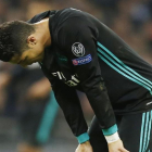 Cristiano Ronaldo se lamenta de una ocasión fallada ante el Tottenham en Wembley.