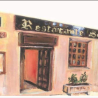 Los Serrano, Jesús, Telvi y sus hijos  Miriam y Jesús, dos generaciones en el Restaurante Serrano de Astorga. Arriba, uno de los salones. Abajo, algunos de los platos más afamados.