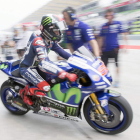 El piloto español, Jorge Lorenzo, durante la sesión de entrenamientos de ayer.