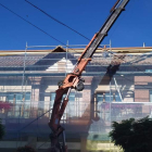 Imagen de las obras de arreglo del tejado del Ayuntamiento. DL