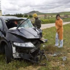 Estado en que quedó uno de los coches.