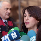 Juana Rivas, a la salida de los juzgados de Granada. PEPE TORRES