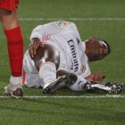 El madridista Rodrygo se lesionó frente al Granada. JUANJO MARTÍN