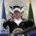 Trump, durante su discurso sobre inmigración en su visita a la frontera con México.