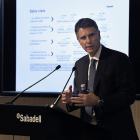 El consejero delegado del Sabadell, Jaime Guardiola, durante la presentación de resultados. VÍCTOR LERENA