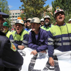 Los mineros recibieron ayer a Rajoy en Burgos con protestas