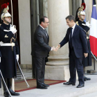 Hollande y Sarkozy mantuvieron ayer un encuentro para abordar la lucha antiterrorista.