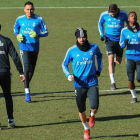 El Madrid prepara en Valdebebas el derbi de hoy frente al Atlético. FERNANDO VILLAR