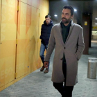 Roger Torrent, este martes, a su salida de la sede de ERC tras conocerse que será candidato a la presidencia del Parlament