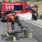 Imagen tomada tras el atropello mortal en el término municipal de Erice de Iza, en Navarra, el 10 de junio.