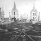 Así quedó el tejado de la Catedral tras el grave incendio de 1966