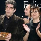 El ganador del Nadal, Eduardo Lago, junto a la finalista, Marta Sanz