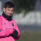 Leo Messi, durante un entrenamiento en la ciudad deportiva de Sant Joan Despí.