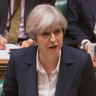La primera ministra, Theresa May, el miércoles en el Parlamento birtánico.