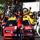 Van Avermaet celebra su victoria de etapa.