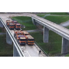 Adif ha comenzado las pruebas de cargas en los viaductos del tramo de la línea del AVE entre Venta de Baños y Burgos.