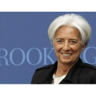 Christine Lagarde durante su discurso de hoy en el Brookings Institution.