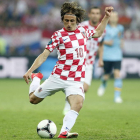 Modric en un partido con la selección croata.