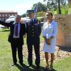Busto, Treceño y Seco, ayer, en la Academia del Aire.
