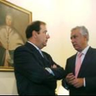 Juan Vicente Herrera y Javier Arenas se reunieron ayer en Ávila
