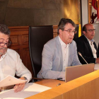 Ángel Calvo, Juan Martínez Majo, Paco Castañón y Miguel Ángel Fernández, ayer en el Pleno. PEIO GARCÍA