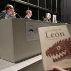 Joaquín Alegre durante la presentación en el Musac de la obra ‘Leyendas de León contadas por...’