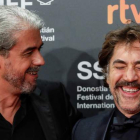 El director Fernando León de Aranoa y Javier Bardem, protagonista de ‘El buen patrón’. JUAN HERRERO