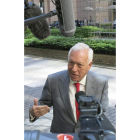 Margallo, a su llegada a la reunión en Bruselas.