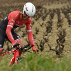 Alberto Contador, en pleno esfuerzo.