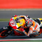 Marc Márquez durante los entrenamientos en Silverstone, hoy.