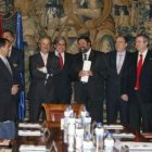 El ministro de Justicia, Francisco Caamaño, con los representantes de las asociaciones judiciales.