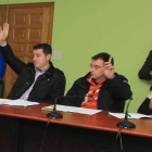 La portavoz y los ediles del PSOE durante una votación plenaria a principios de año
