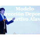 Sergio Fernández en su conferencia de ayer dentro del Congreso de Entrenadores de León. FERNANDO OTERO