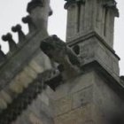 Gárgola que representa un león, contigua a las dos que se cayeron
