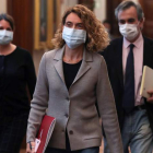 La presidenta del Congreso ayer con mascarilla. KICO HUESCA