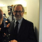 Imagen de Steven Spielberg durante la presentación de la serie a la prensa.